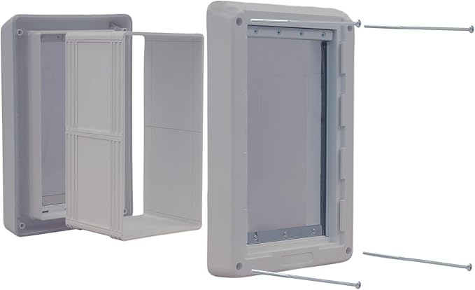 Ideal Pet Products Designer Series Ruff-Weather Pet Door with Telescoping Frame + Wall Installation Kit Bundle, Extra Large, 9.75" x 17" Flap Size