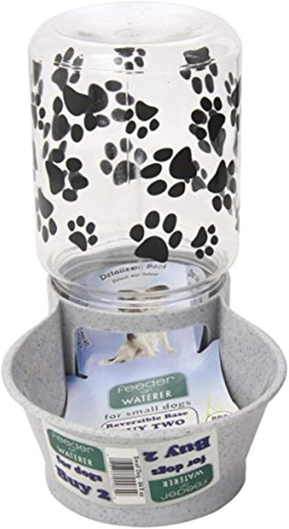 Lixit Reversable Water or Dry Food Feeders for Cats and Dogs (Small, Granite)