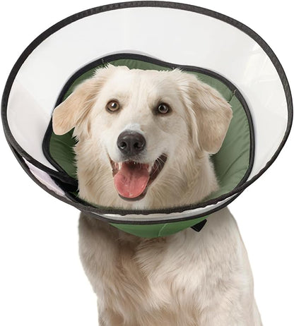 Soft Dog Cone Collar for Large Medium Dogs After Surgery, Adjustable Recovery Lightweight Elizabethan Collar for Dogs to Stop Licking (L)
