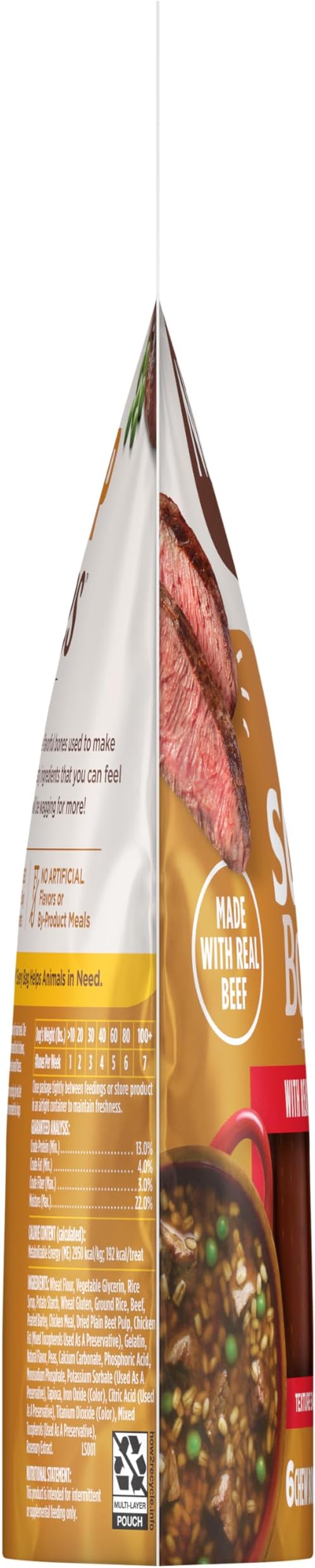 Nutrish Soup Bones Premium Dog Chews with Real Beef and Barley, 6 Chews (Rachael Ray)