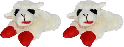 Multipet Lamb Chop Dog Plush Toy - Squeaky Toy for All Dogs - Extra Soft Plush - Stuffed Animal Dog-Toy for Cuddling & Playing - Cute Pet-Toy (6",Cream),(Pack of 2)