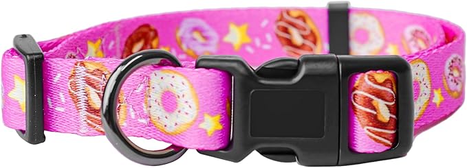 Dog Collar Adjustable Puppy Collar for Small Medium Large Dogs, Nylon Safety Collars with Leopard Print Night Visibility, Pink S