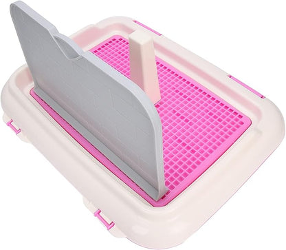 HUIOP Dog Toilet, Prevent Torn Nappy Pads, Ideal for Small Dogs, Simulated Wall Design, Suitable for Male, Keep Feet Dry, 1L Urine Absorption Busy Owners Pet Toilet (Pink)