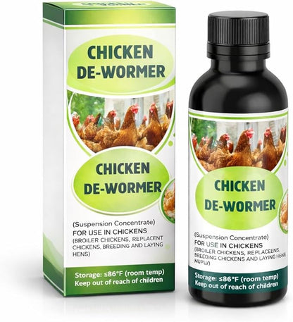 Ivermect Chicken De-Wormer Liquid, Poultry Care for All Ages and Sizes, Natural Formula for Types of Worms, 50mL