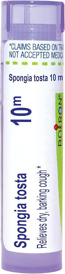 Boiron Spongia Tosta 10M for Dry, Barking Cough - 80 Pellets