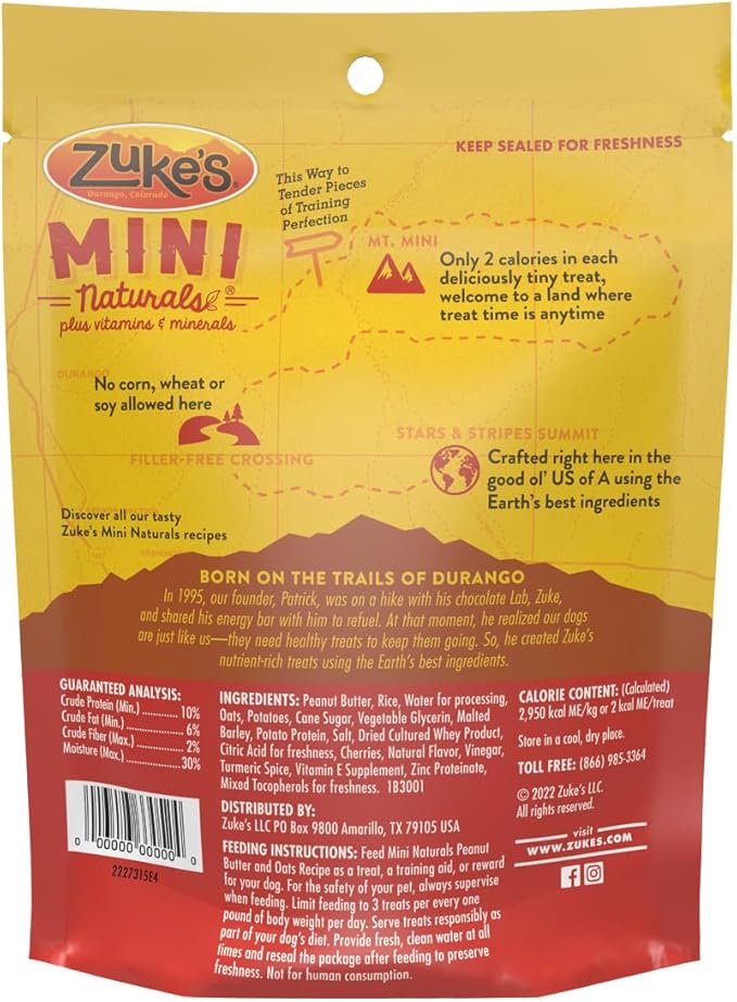 Zuke`s Mini Naturals Dog Treat Peanut Butter 1lb
