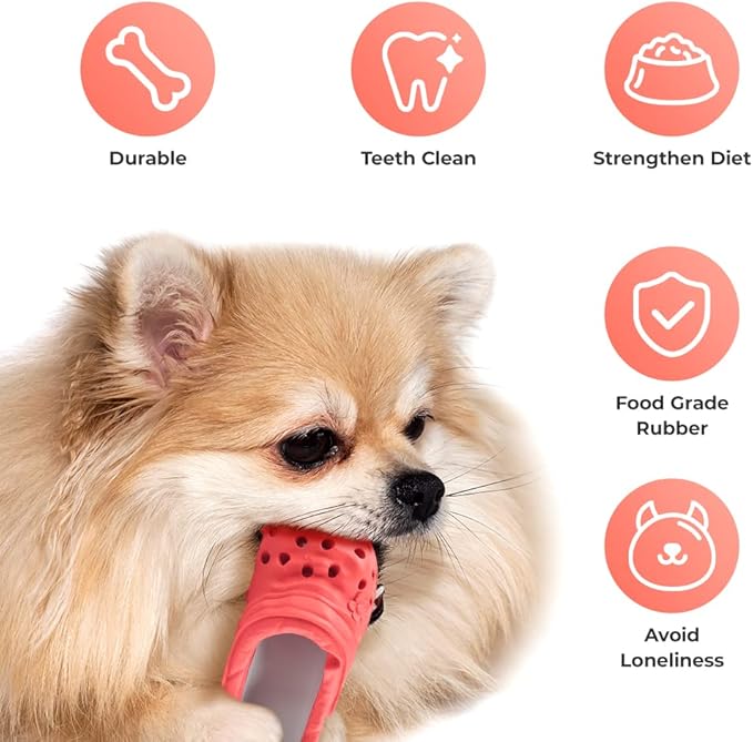 Dog Chew Toys,Durable Rubber Slipper Toy for Puppy,Dog Tough Toys for Pet Training and Cleaning Teeth,Interactive Puppy Toys Aggressive Chewers Small Meduium Breed