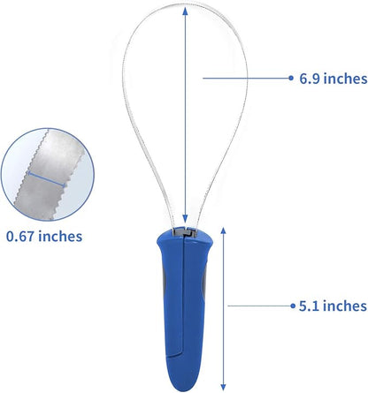 BOTH WINNERS Dual-Sided Shedding Blade with Stainless Steel Blade De-Shedding Tool for All Dog Coat Types- Soft Touch Grip (BLUE)
