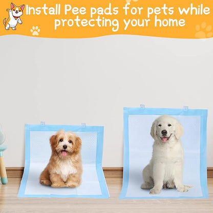 Yalikop 12 Pcs Wall Pee Pad Holder Dog Potty Training Pad Sticky Wall Clip Transparent Adhesive Clips with 6 Pcs Strong Adhesive(Clear)