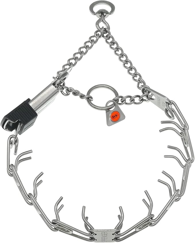 Herm Sprenger Prong Collar with Quick Release ClicLock Buckle for Small Medium Dogs Stainless Steel No Pull Collar | Pinch Collar for Dog Training Made in Germany (16in x 2.25mm)