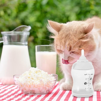 Silicone PET Nursing Bottle for Kittens and Puppies Leak-Proof Milk Feeder 100% Food-Grade Material Portable Feeding Bottle for Small Animals
