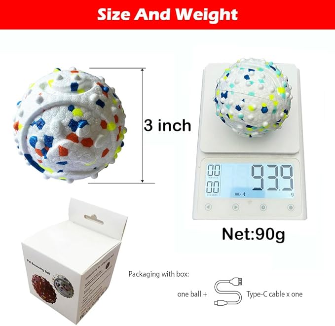 CAISHOW Electric Interactive Dog Toy Ball, Automatic Active Rolling Balls for Small Medium Dogs, Self Moving Bouncing Jumping Rechargeable Funny Pet Toys for Boredom Puppy Cat Kitten Indoor Outdoor