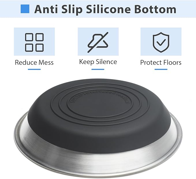 2 Packs Premium Stainless Steel Dog Bowls - Non-Slip, 2.5 Cups Capacity, Durable and Safe for Your Beloved Pet