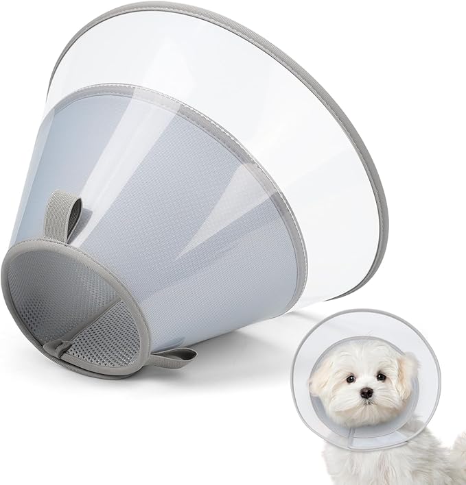 Dog Cone Collar with Soft Liner to Stop Licking, Elizabeth Recovery Collar After Surgery for Large Medium Dogs, Comfortable Pet Head Cone Alternative for Neutering Spay Injury (XS)
