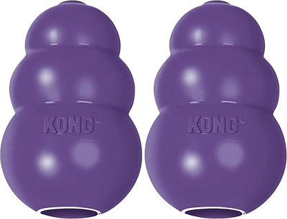 KONG Senior - Dog Toy with Gentle, Natural Rubber - Durable Dog Toy for Older Dogs - Use Treats with Stuffable Chew Toy - Treat Toy for Chewing & Fetching - for Medium Dogs (Pack of 2)