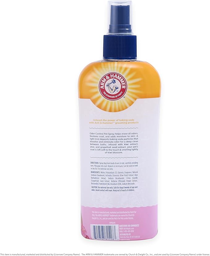 Arm & Hammer for Pets Super Deodorizing Dog Spray with Baking Soda for Odor Control, Freshens Coat Between Baths, pH Balanced Formula for Dogs, 8 Fl Oz - 6 Pack