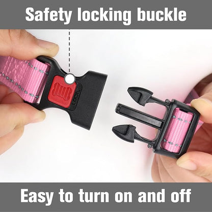 Joytale Martingale Collar for Dogs, Reflective Heavy Duty for Safety, Quick Release Buckle, Adjustable Nylon Collars for Medium Dogs Walking Training, Pink, M