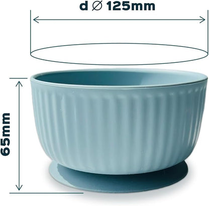 Cat Bowls with Suction Cup 400ml with Silicone Lid — Elevated Silicone Pet Dish with Non-Slip Bottom for Dry Food, Wet Food and Water — Silicone Water Bowl for Small Dog, Rabbit, Kittens (Grafit)