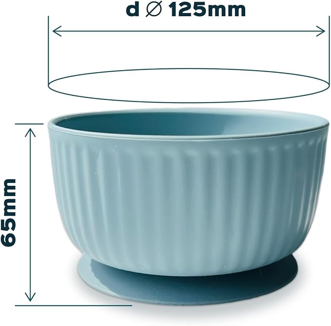Cat Bowls with Suction Cup 400ml with Silicone Lid — Elevated Silicone Pet Dish with Non-Slip Bottom for Dry Food, Wet Food and Water — Silicone Water Bowl for Small Dog, Rabbit, Kittens (Darkgrey)