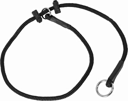 Dingo Gear Dog Choke Collar Hand Sewn Strong Polypropylene Braided Cord Two Limiters Waterproof Choker for K9 Training IGP Agitation Bite Work Obedience XS - Black (S04046)