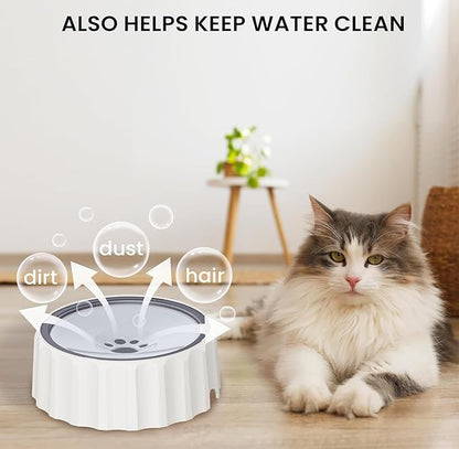 Dog Small Animals Water Bowl No Spill 70oz/2L Large Capacity Dispenser Non Slip No Splash Small Animals Bowl Pet Slow Feeder No Drip Dog Water Bowl on Vehicle for Dogs and Cats - Grey