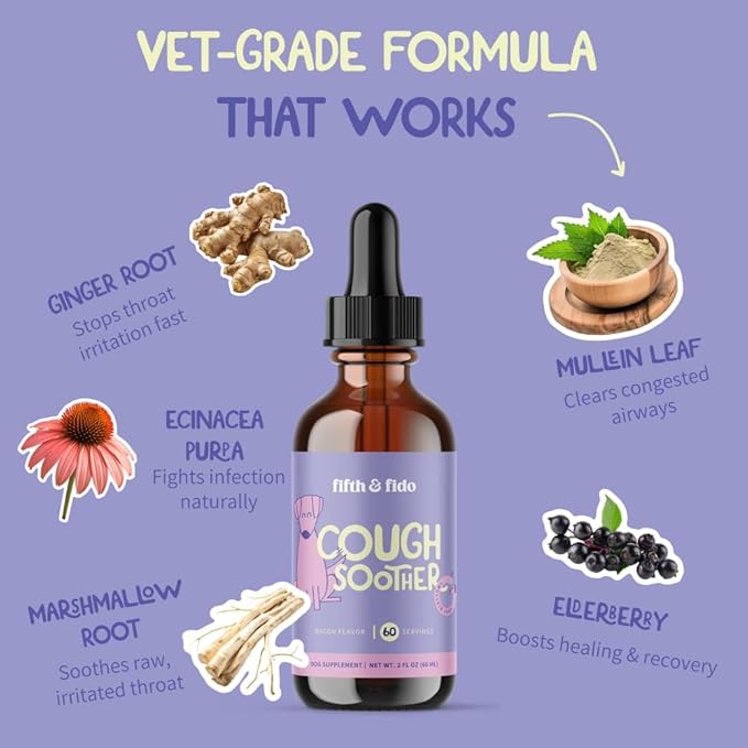 Dog Coughing Remedy - Kennel Cough - Dog Allergy Relief with Natural Formula - Liquid Drops for Fast Throat Soothing - Sneezing Relief for Dogs - Made in USA