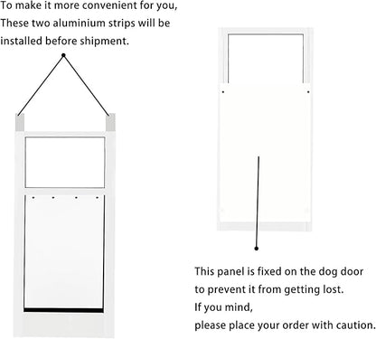 Extra Large Dog Door for Sliding Door,Adjustable Height 75.98"-81.1",Dog Door for Sliding Glass Doors XL,All-Metal Framed & Panel with Rotating Screws Can Slide Up and Down Along The Track