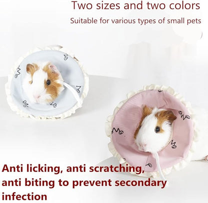 Adjustable Guinea Pig Cone Pet Recovery Collar,Soft Pet Recovery Collar for Rabbits/Chinchilla/Kittens After Surgery Wound Healing,Elizabeth Neck E-Collar for Small Animals (S)