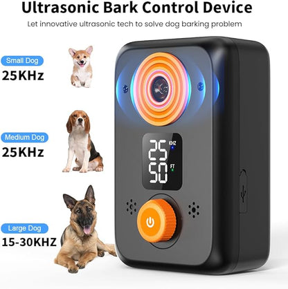 Anti Barking Device for Dogs – Ultrasonic Dog Bark Deterrent with 3 Modes, 50FT Effective Range, Rechargeable, Indoor Outdoor Anti Barking Device, Humane and Easy to Use