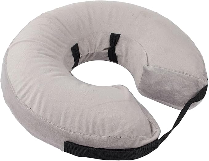 Inflatable Dog Neck Collar PVC Soft Warm Comfortable Protective Recovery Cone for Post Surgery Skin Itching Pets (Gray)