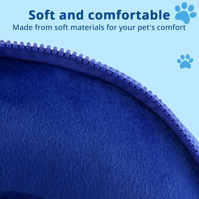 Soft Dog Cone Collar with Anti-Lick Shield, Inflatable Cones Alternative After Surgery for Large/Medium/Small Dogs to Stop Licking, Elizabethan Neck Ecollars of Shame, Comfy Pillow Recovery Blue