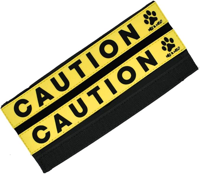 Max and Neo Leash Sleeves Caution - We Donate 1 for 1 to Dog Rescues for Every Product Sold (2 Sleeves, Caution)