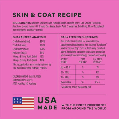 Instinct RawBoost Functional Mixers, Freeze Dried Dog Food Topper, Grain-Free, Real Chicken - Skin & Coat Health, 12.5 oz. Bag