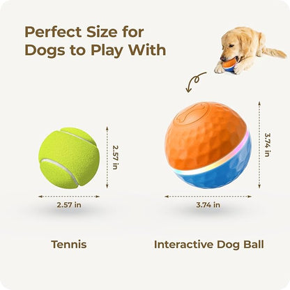 Apasiri Interactive Dog Toys: Shaky Dog Ball with LED Lights, Automatic Moving Dog Toys for Aggressive Chewers, Dog Toys for Large Dogs, Vibrating Dog Toy Balls for Small, Medium - (3.74 in Diameter)