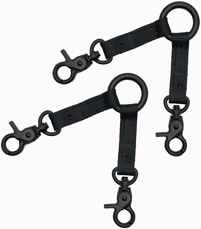 Double Headed Hook pet Safety Nylon 2Way Coupler with Nickel-Plated Swivel Clip