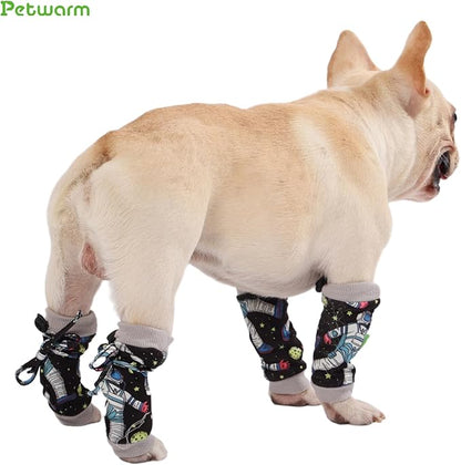 PetWarm Dog Recovery Sleeve 4pcs Set, Dog Leg Sleeve, Ideal for Comfort and Support During Pet Recovery, Suitable for Active or Support Recoverying Pet Use, Grey, L