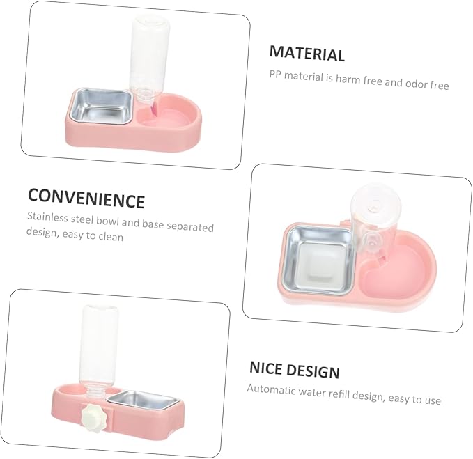 Milisten 1set Detachable Automatic Pet Feeder Dual Bowls for Cats and Dogs Convenient Hanging Design for Easy Cleaning and Refilling for Home and Pet Shops Box