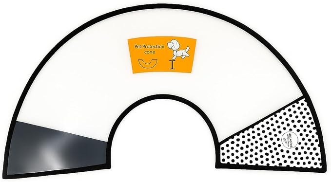 Dog Cone Collar Adjustable After Surgery–Soft, Comfortable Recovery E-Collar with Hook & Loop Closure, Protective Elizabethan Collar for Small, Medium & Large Dogs(Clear, M2 (Neck 13"-15.5"))