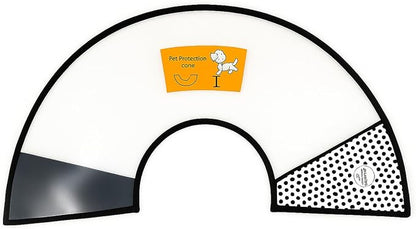 Dog Cone Collar Adjustable After Surgery–Soft, Comfortable Recovery E-Collar with Hook & Loop Closure, Protective Elizabethan Collar for Small, Medium & Large Dogs(Clear, M2 (Neck 13"-15.5"))