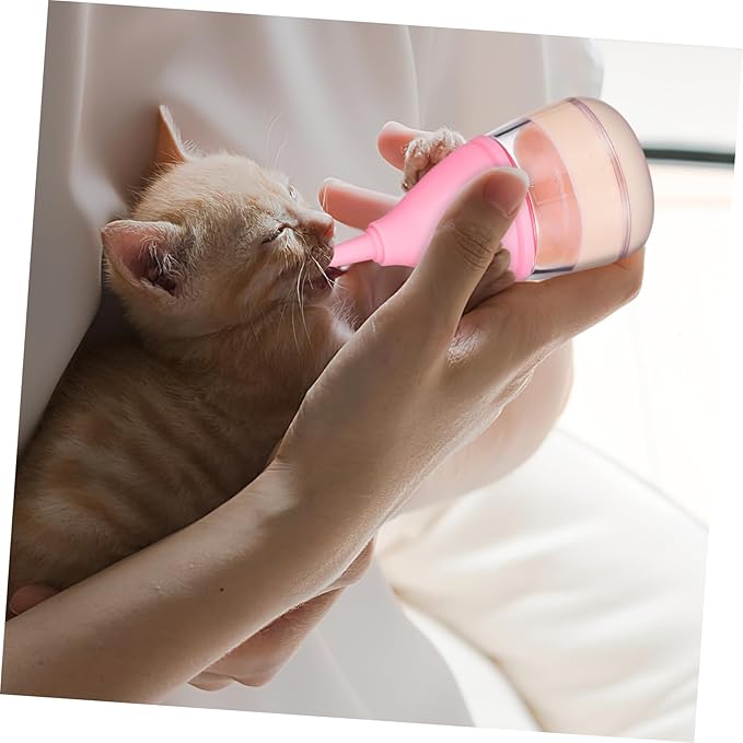 PET Nursing Bottle Set 6-Piece Puppy Milk Feeder Kitten Nursing Bottle with Replaceable Nipples for Newborn Pets Easy to Use Feeding Supplies