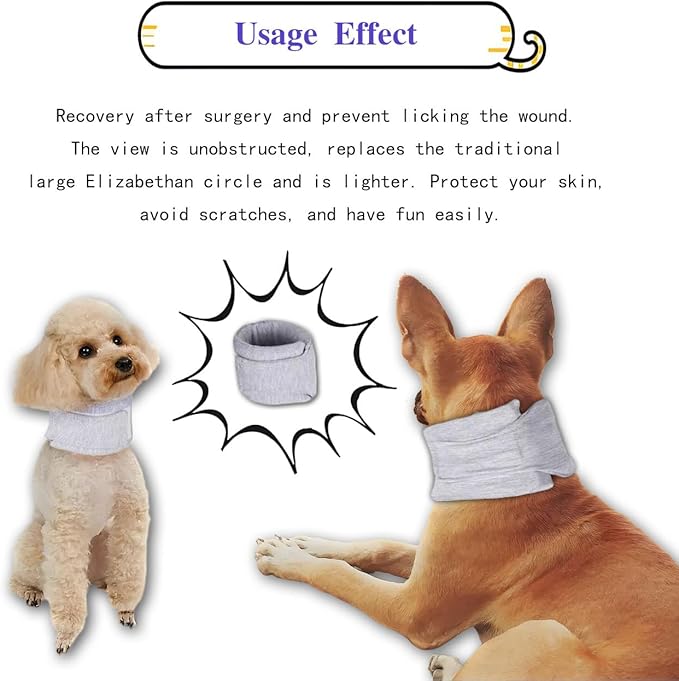 Cat Cone Collar for Pet with Spinal IVDD Issues After Surgery Recovery, Adjustable Cat Neck Brace Elizabethan Collar, Neck Cervical Cone to Stop Licking for Small Medium Dog Puppy Kitten (Grey, S)