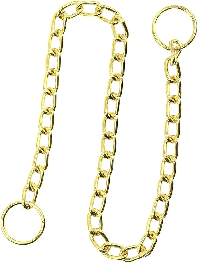 Gold Chain Choke Collar for Large Dogs, Metal Slip Link Heavy Duty Dog Collar Training Choker Dog Collars for Small Medium Large Big XL Breed Dogs, XL