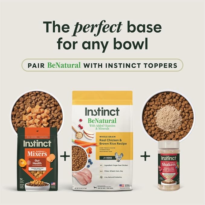 Instinct BeNatural, Natural Dry Dog Food, Raw Coated Kibble, Whole Grain - Real Chicken & Brown Rice, 25 lb. Bag