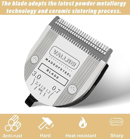 [3-Pack Professional Animal Clipper Blade Compatible with Wahl Arco, Bravura, Chromado, Creativa, Figura, Motion & SuperGroom; Dog, Cat, Horse & Pet Grooming, Detachable & Adjustable