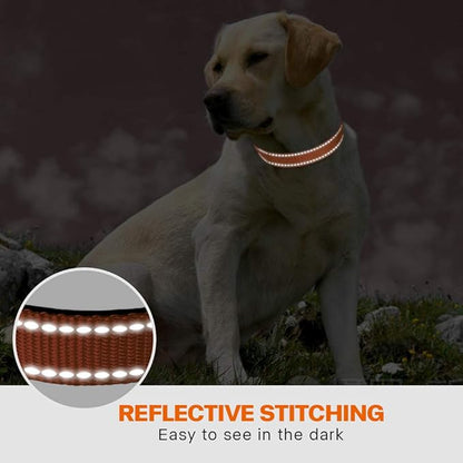 Taglory 16-24" Dog Collar & 4 FT Leash Set, Reflective, Adjustable, Safety Locking Buckle for Large Dogs