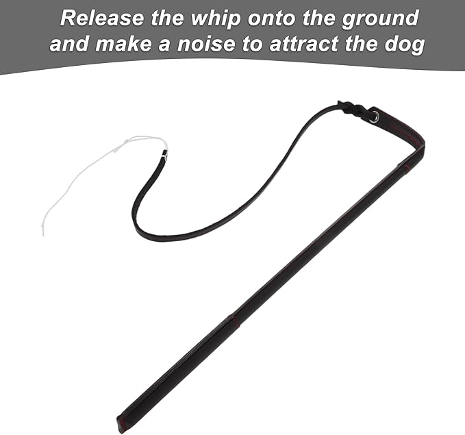 Dog Training Whip, Dog Agitation Stick Flog Teaser Wand, Dog Target Stick Outdoor Playing, for Pulling, Chasing, Training, 20.87" Rod Length, Black
