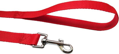 Nylon Training Dog Leash for Small Medium Large Dogs, 15ft 20ft 30ft 50ft Long Leash Dog/Puppy Lead for Obedience Recall Training, Camping (50ft, Red)