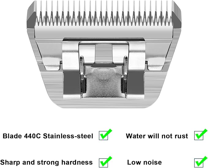 Detachable Pet Dog Grooming Blades-Size 7FW Dog Grooming Wide Blade,Cutting Length 1/8" 3.2MM,Compatible with Most Andis,Oster A5,Wahl km10 Clippers