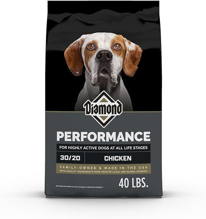 Diamond Performance All Life Stages Dry Dog Food 30/20 for Highly Active, Hard Working & Athletic Dogs 40lb Bag