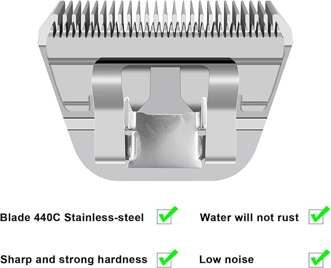 Professional Detachable Pet Dog Grooming Blades-Size 4FW Dog Grooming Wide Blade,Cutting Length 3/8",Compatible with Andi-s,Oster A5,Wahl km10 Clippers